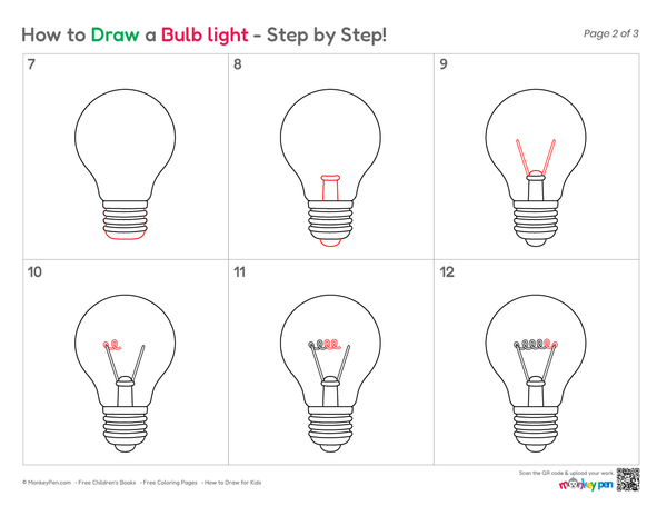 Cute light bulb illustration for kids