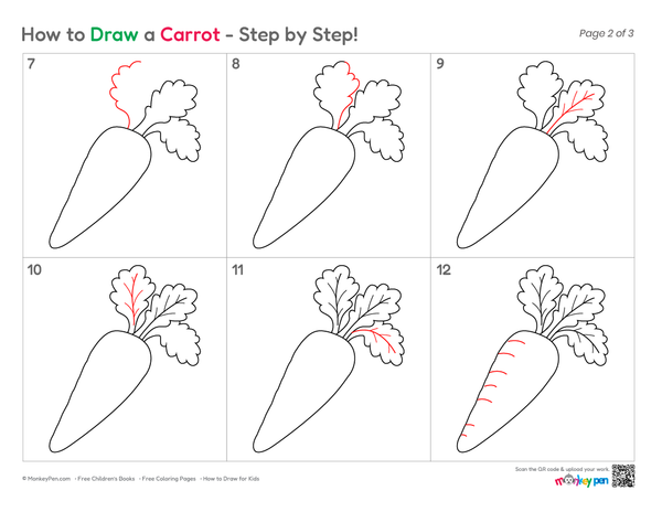 Cute carrot illustration for kids
