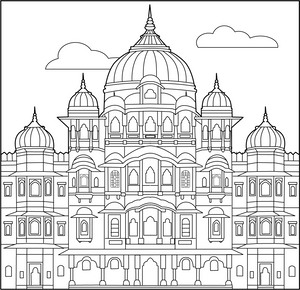 Udaipur City Palace coloring page – fun and educational printable for children