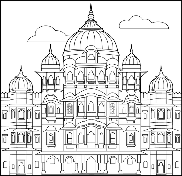 Udaipur City Palace coloring page – fun and educational printable for children