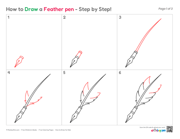 Simple quill pen drawing for beginners