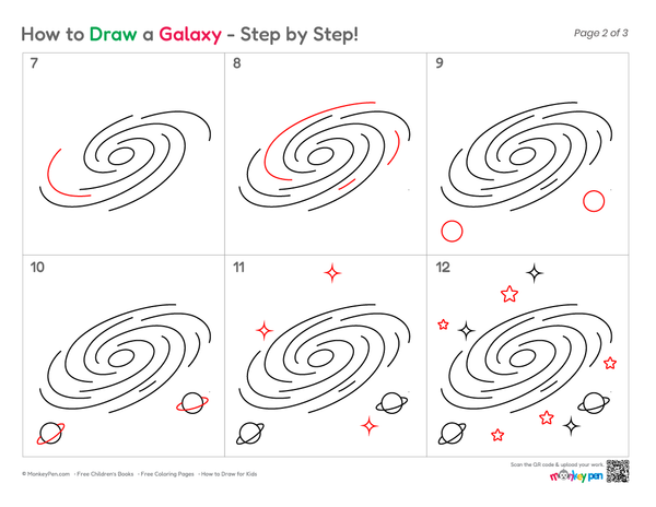 How to Draw a Galaxy – Simple Step-by-Step Space Drawing for Kids