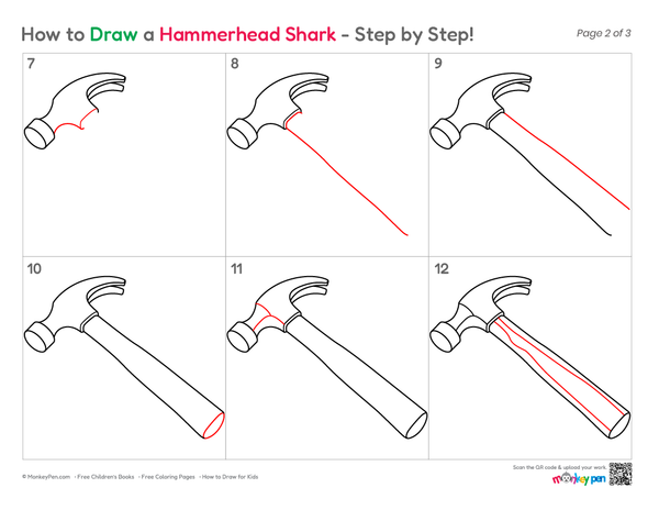 How to Draw a Hammer – Step-by-Step Tool Drawing for Kids