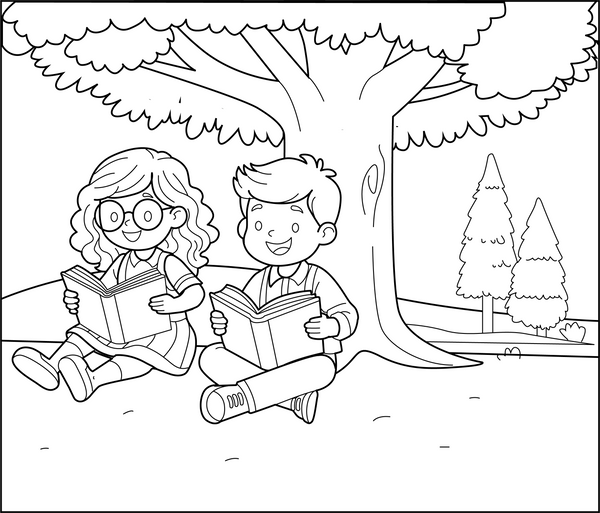 Reading And Learning coloring page – fun and educational printable for children