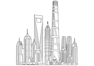 Shanghai Tower Drawing coloring page – fun and educational printable for children