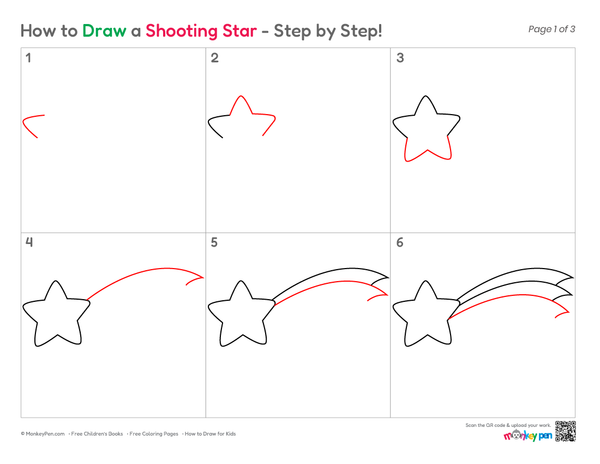 How to Draw a Shooting Star – Step-by-Step Space Drawing for Kids