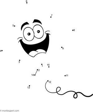 A connect-the-dots illustration of a flying kite with a long ribbon tail, designed for children to trace, color, and decorate.