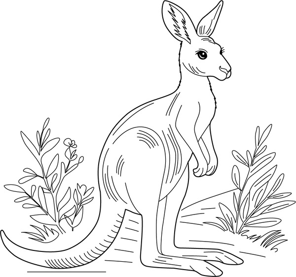 Kangaroo coloring page – fun and educational printable for children