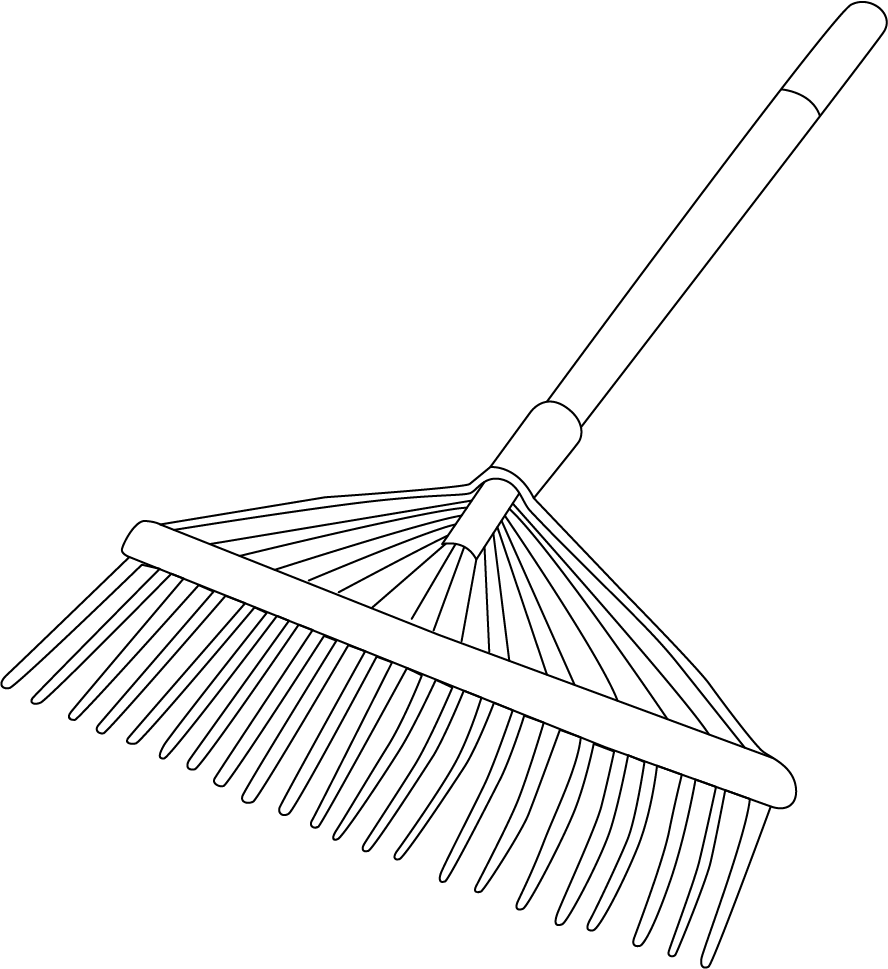 Using Rake Coloring Free Printable Garden Rake Coloring Page for Kids