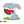 Color-by-number worksheet of a bunny with watermelon – free download for kids to color bunny fur, fruit, and leafy background.