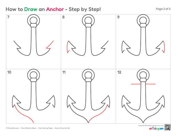 How to Draw an Anchor – Step-by-Step Nautical Drawing for Kids
