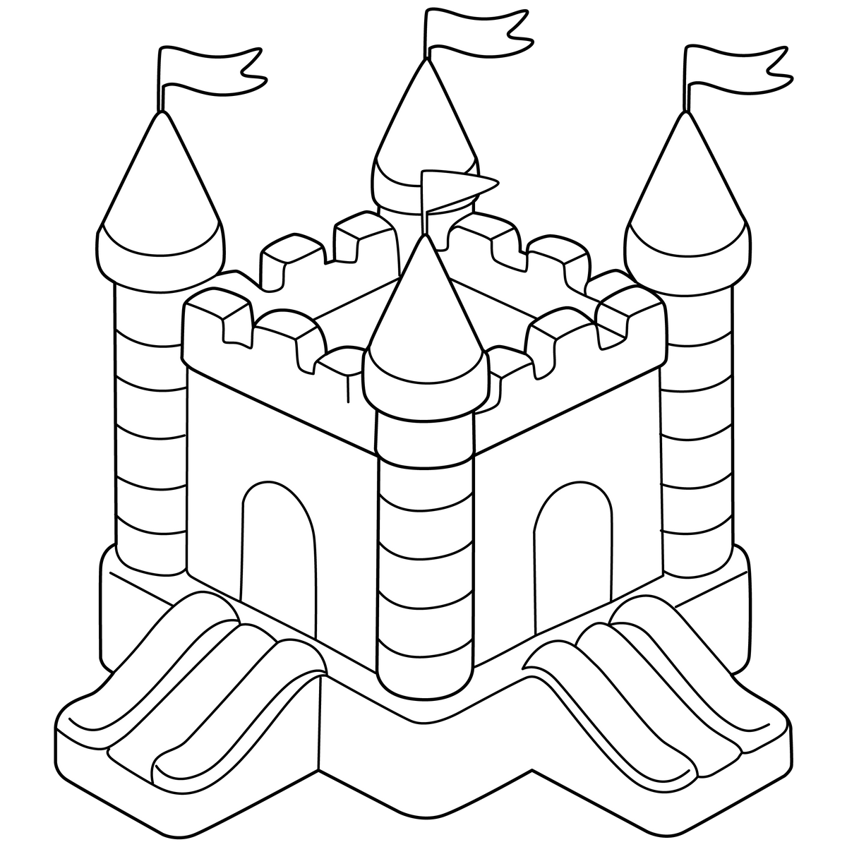 Inflatable Coloring Sheets Bouncy Castle Coloring Pages