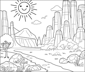 Cliff coloring page – fun and educational printable for children