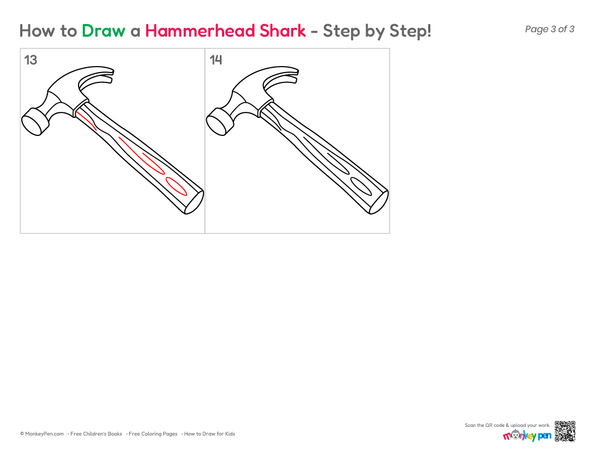 How to Draw a Hammer – Step-by-Step Tool Drawing for Kids