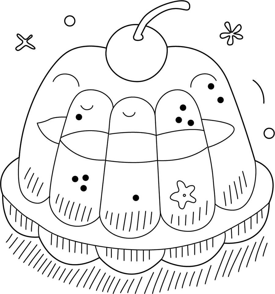 Pudding Printable Jello Pudding Coloring Page – Printable PDF for Kids