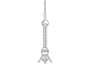 Oriental Pearl Tower coloring page – fun and educational printable for children