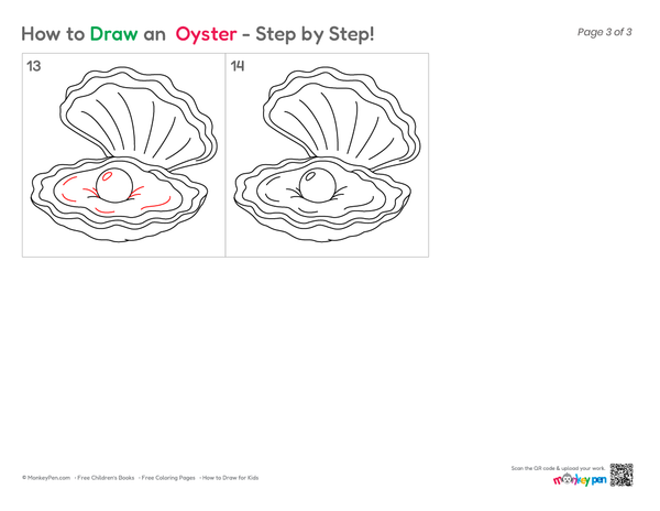 How to Draw an Oyster – Step-by-Step Sea Life Drawing for Kids