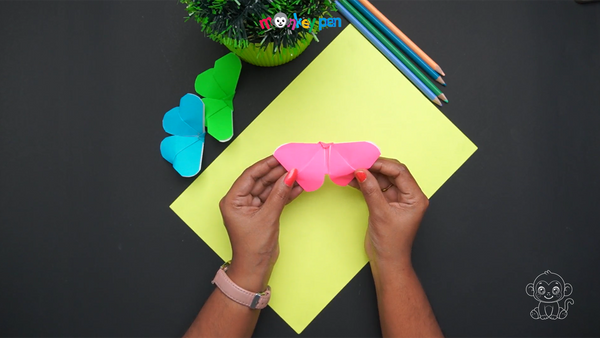 Paper Butterfly Craft Step 17