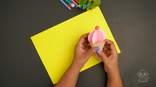 Paper Ice Cream Craft Step 17
