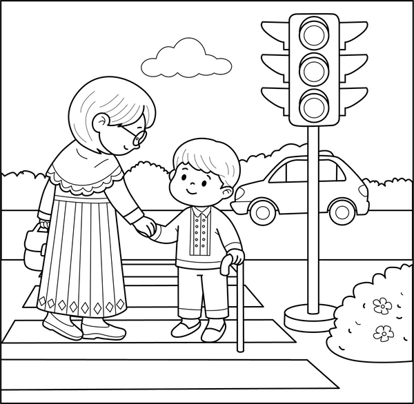 Respecting Others coloring page – fun and educational printable for children