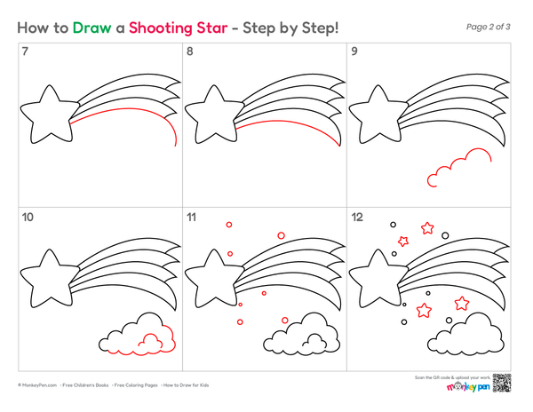 How to Draw a Shooting Star – Step-by-Step Space Drawing for Kids