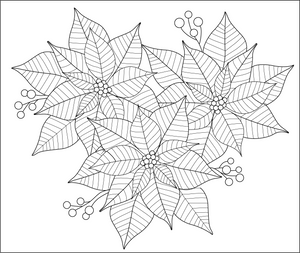 Christmas Poinsettias Flower Coloring Page – fun and educational printable for children