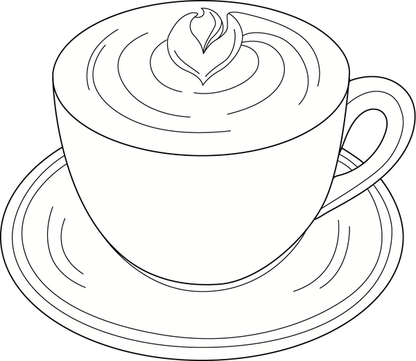 Coffee mug coloring page – fun and educational printable for children 