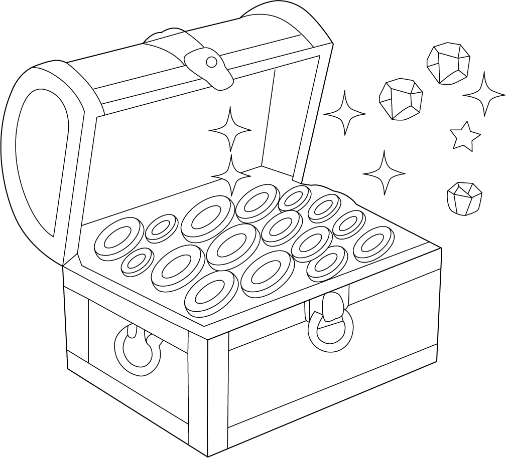 Empty Treasure Chest Coloring Page Coloring Pages