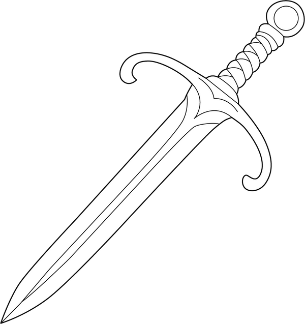 Sword coloring page – fun and educational printable for children