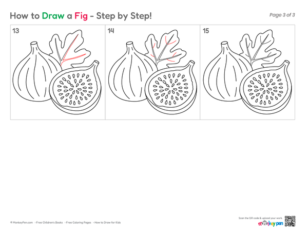 How to Draw a Fig – Easy Step-by-Step Fruit Drawing for Kids