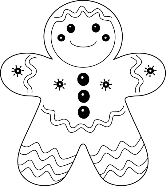 Printable Gingerbread Coloring Page PDF for Children