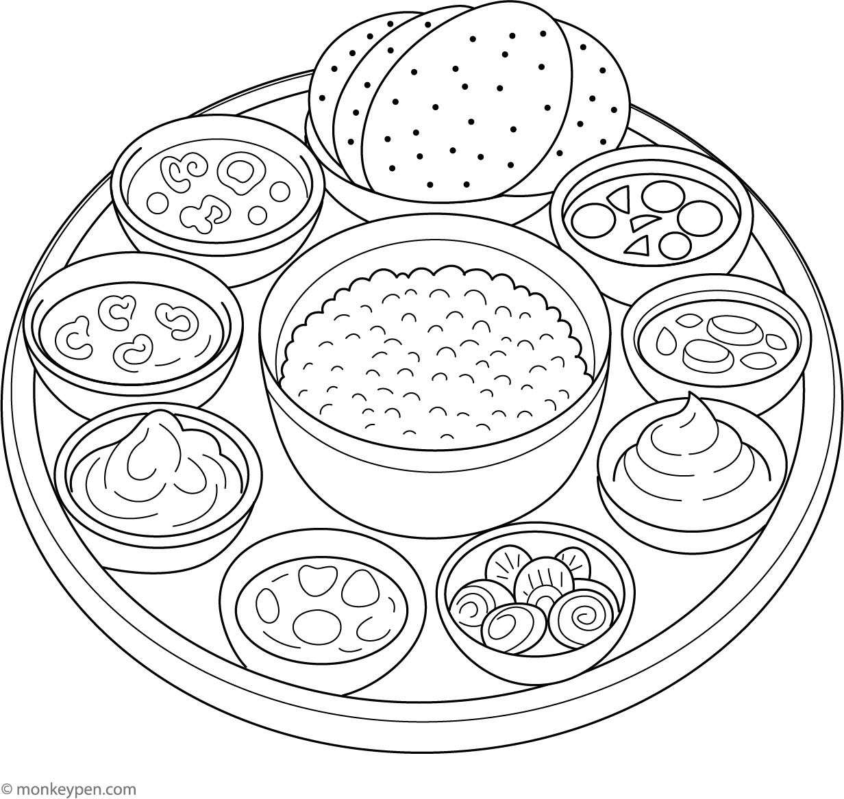Indian Food Coloring Pages Indian Food Coloring Pages