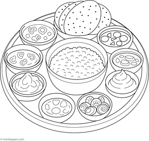 Indian Food Coloring Page – food-themed printable activity for kids