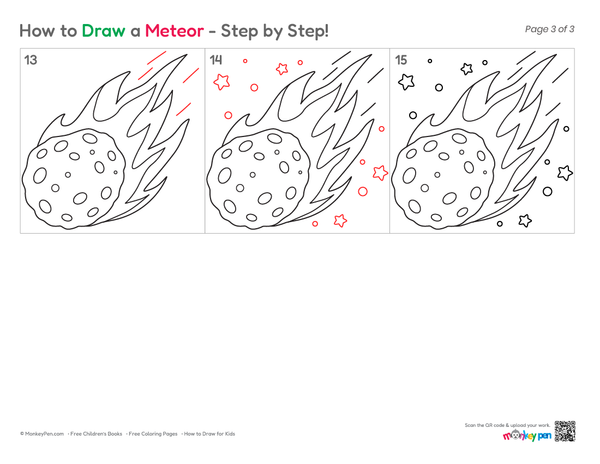 How to Draw a Meteor – Simple Step-by-Step Space Drawing for Kids