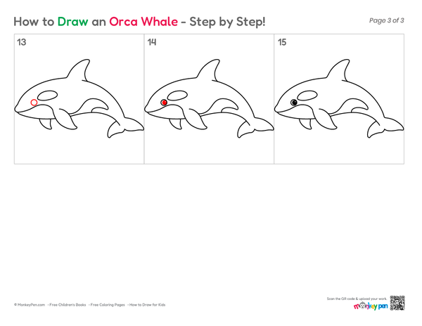 How to Draw an Orca Whale – Step-by-Step Ocean Animal Drawing for Kids