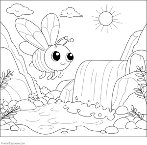 Simple Bee Image Coloring Page