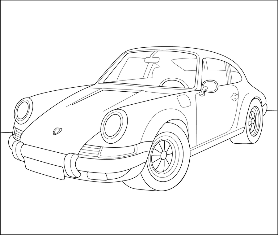 Vintage Racer Car Coloring Page