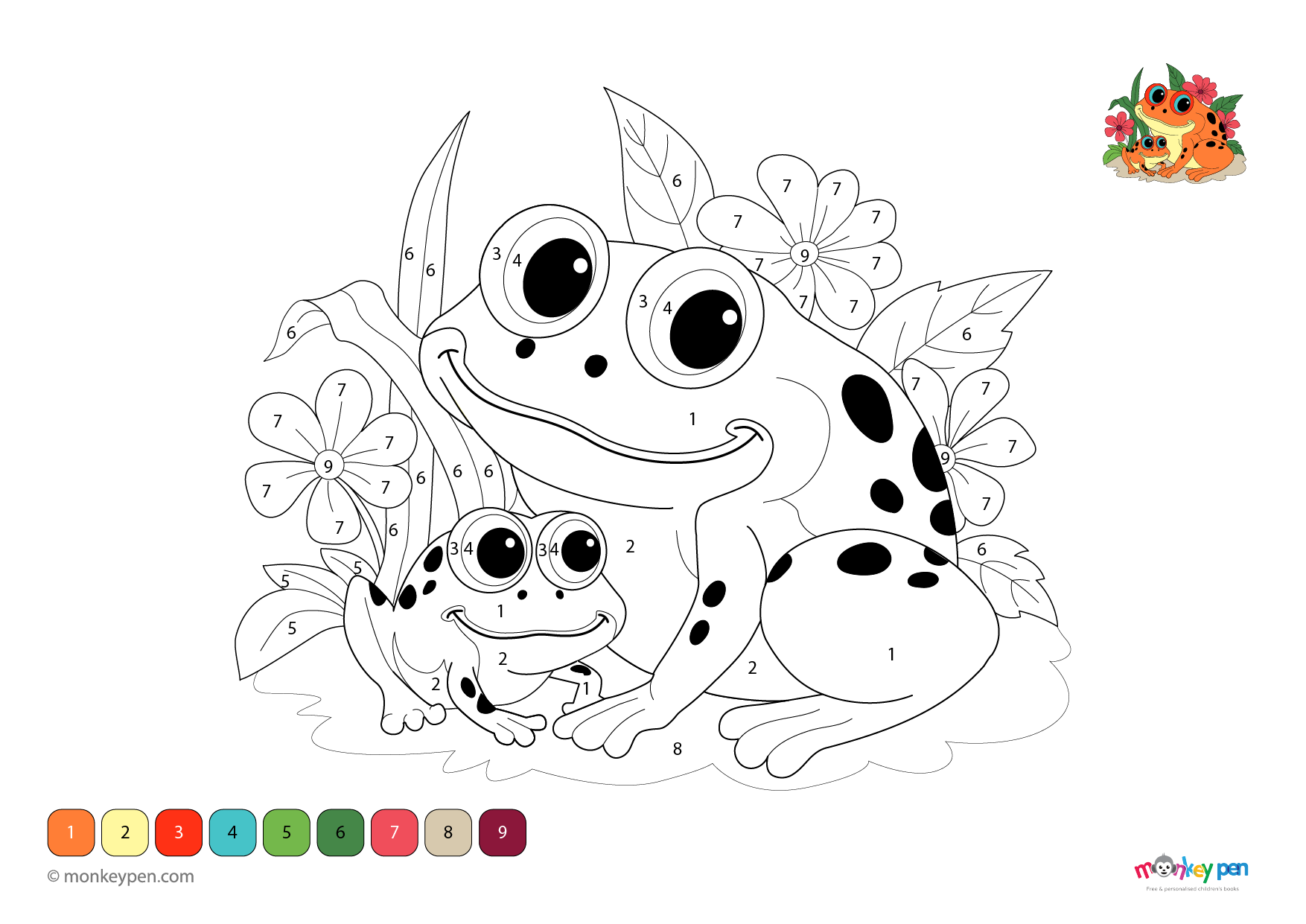 Frog Color Sorting Free Frog Color by Number – Easy Preschool Printable