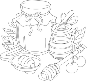 Honey coloring page – fun and educational printable for children