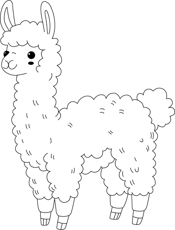 Llama coloring page – fun and educational printable for children