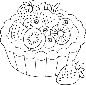 Fruit Tart coloring page – fun and educational printable for children