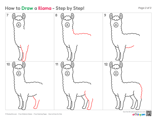 How to Draw a Llama – Simple Step-by-Step Animal Drawing for Kids