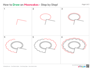 Mooncake coloring page for kids