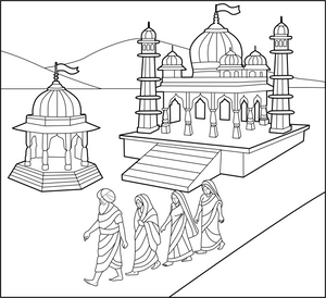Pilgrimage coloring page – fun and educational printable for children