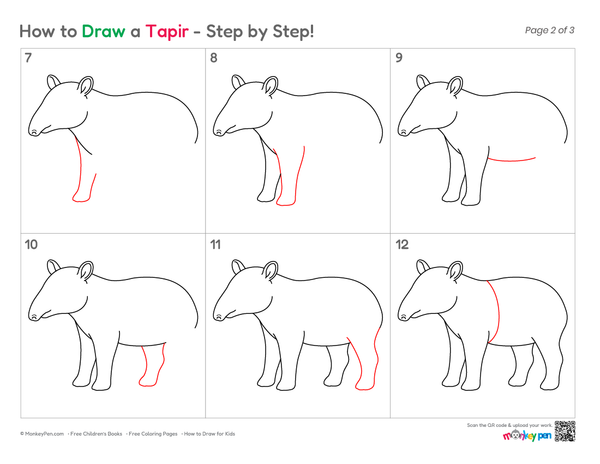 Cute tapir illustration for children