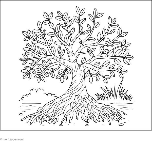 Mangrove Tree Coloring Page