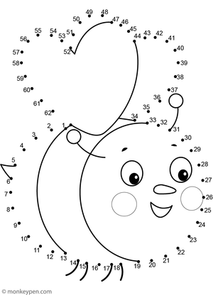 A cheerful honey bee with wings and stripes appears as children connect the dots in this engaging learning sheet.