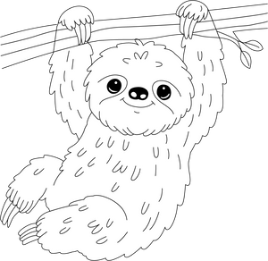 Sloth coloring page – fun and educational printable for children