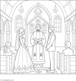 Christian Wedding Coloring Page