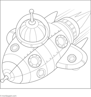 Spaceship Coloring Page
